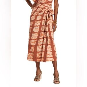 NWT Ulla Johnson Hand Dyed Shibori Skirt in Sequoia